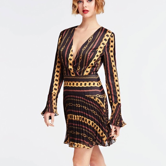 New GUESS BY MARCIANO DRESS CHAIN PRINT - Picture 1 of 9